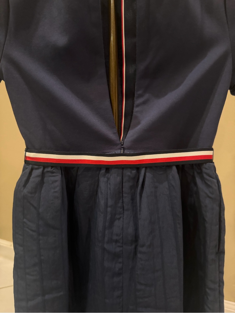 Tommy Hilfiger Navy Girls' Short-Sleeve Belted Fit-and-Flare Dress - Picture 8 of 12